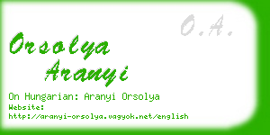 orsolya aranyi business card